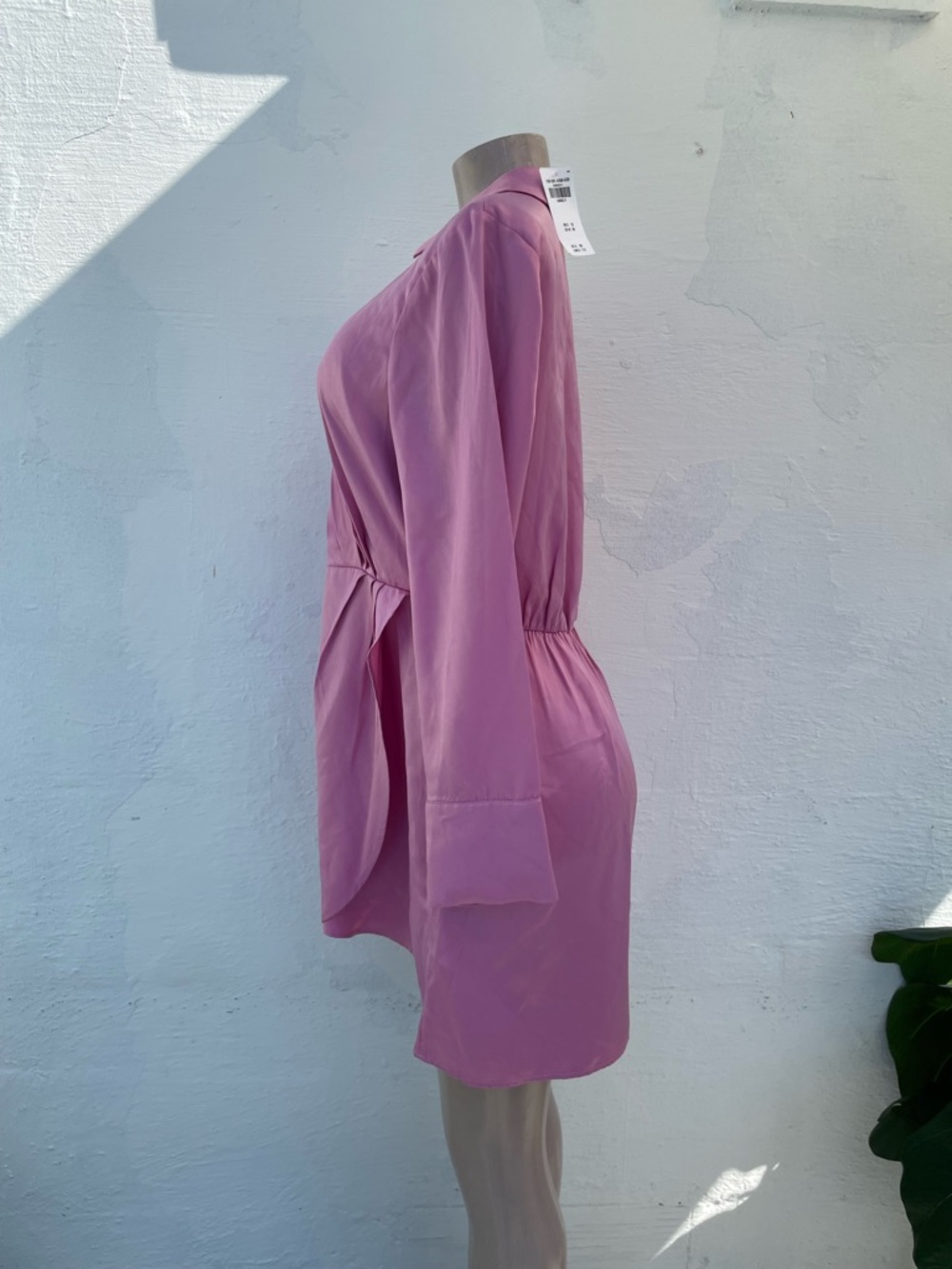 Pink Satin Twist Front Mini Dress - Picture 4 of 11